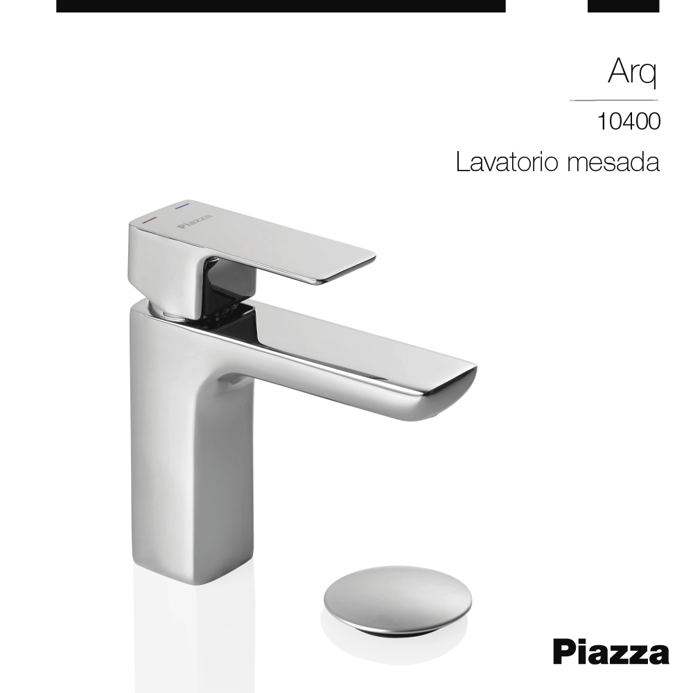 GRIFERÍA MONOCOMANDO ARQ LAVATORIO MESADA CROMO PIAZZA [10400]