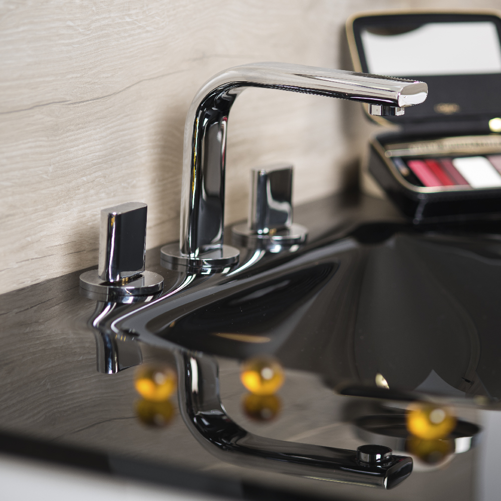 GRIFERÍA BICOMANDO CIERRE CERAMICO ICON LAVATORIO CROMO PIAZZA [21301]