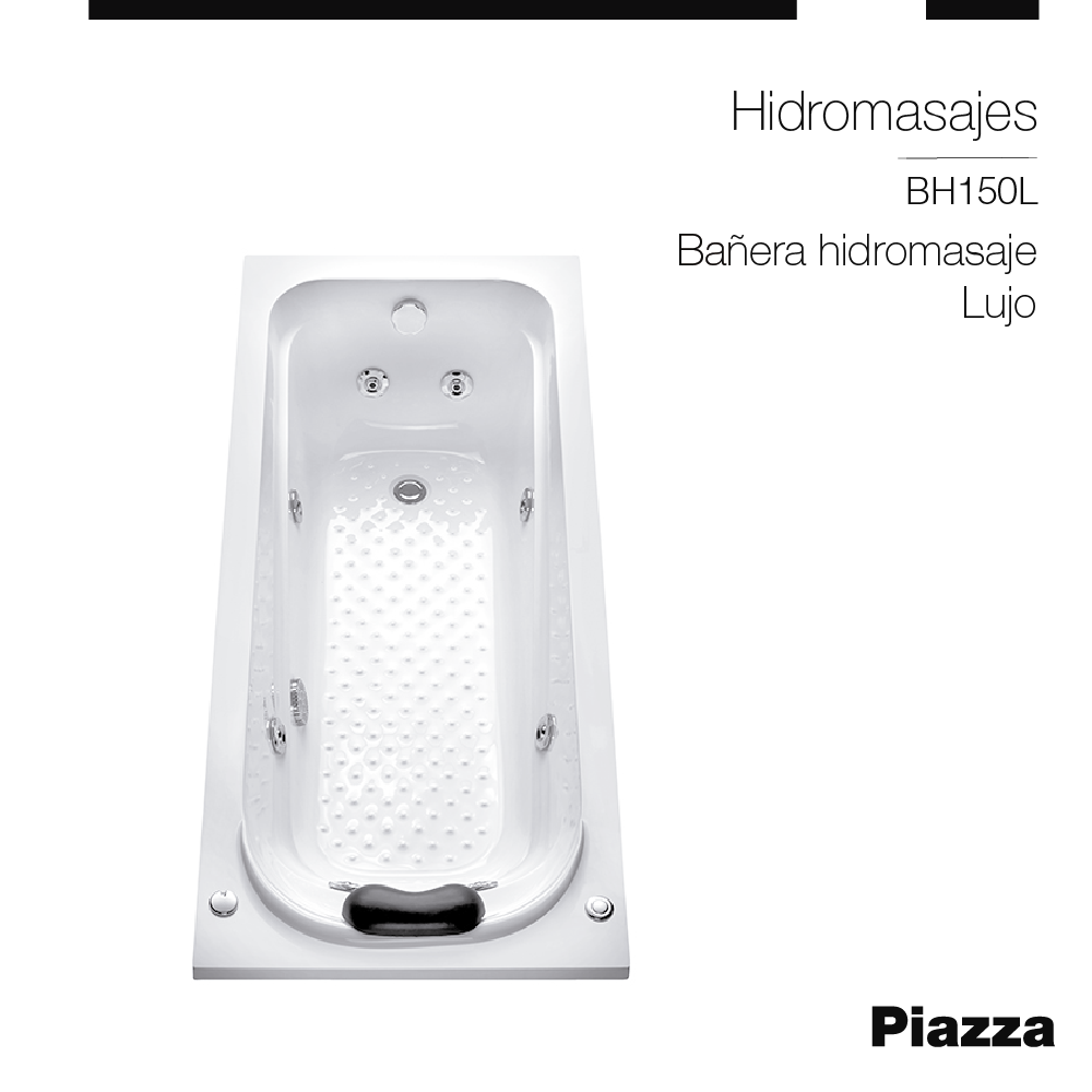 BAÑERA HIDROMASAJE DE LUJO 1500mm CON CAJON PIAZZA [BH150LC]