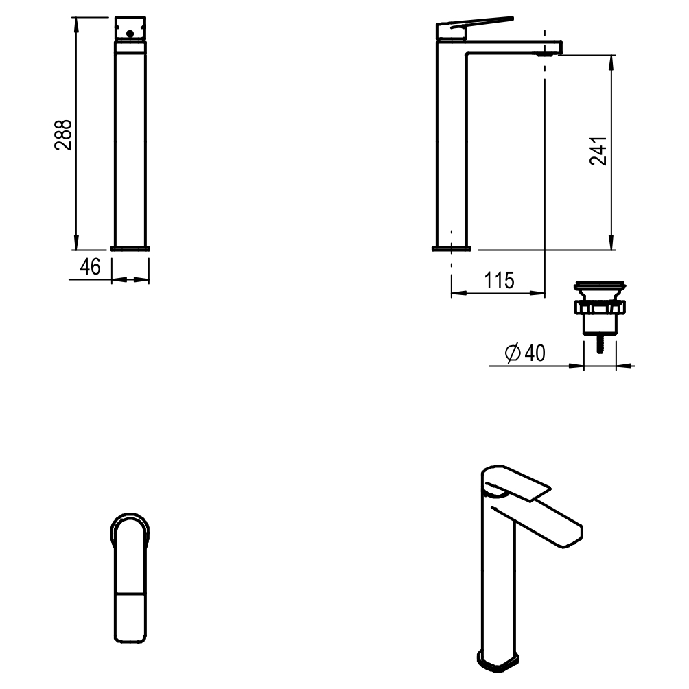 GRIFERIA MONOCOMANDO LAVATORIO ALTO RAPTOR CROMO – 10 AÑOS DE GARANTÍA [9415CRCR]