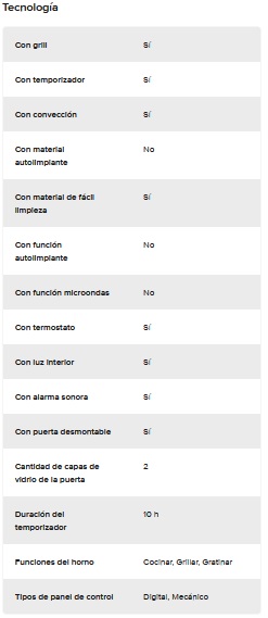 HORNO A GAS LONGVIE 68,5 LITROS-  DISPLAY TOUCH [H6900G]