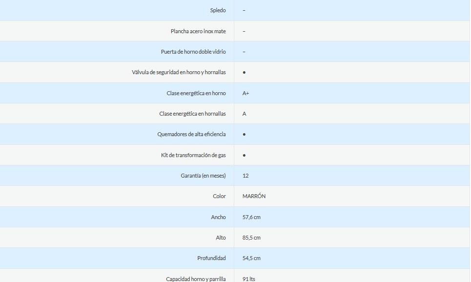 COCINA MULTIGAS 4 HORNALLAS CON REJILLAS DIVIDIDAS  - EFICIENCIA ENERGÉNITCA A+ - CRISTAL TEMPLADO - PARRILLA - MARRON - ORMAY [CAPRI]