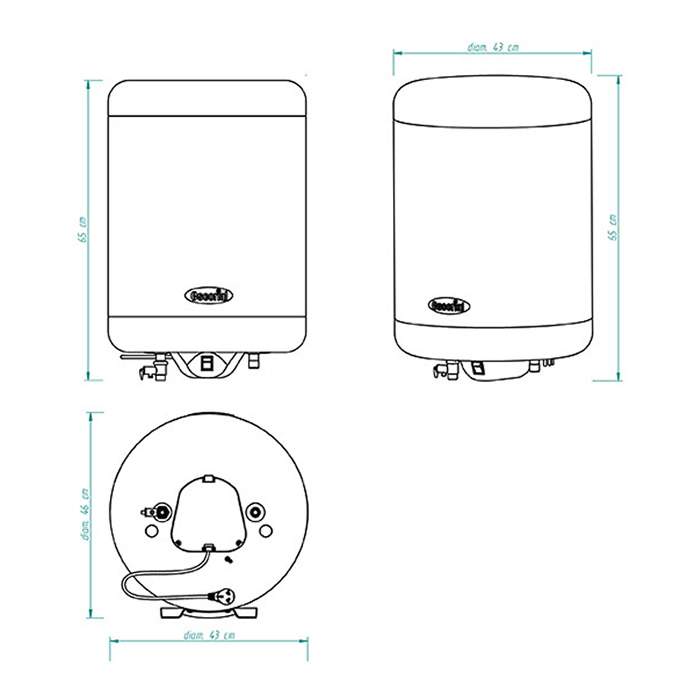TERMOTANQUE ELECTRICO 55L 1500W - ESCORIAL [TE55L]