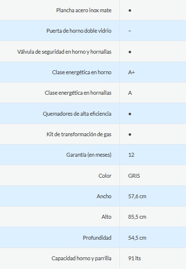 COCINA MULTIGAS 4 HORNALLAS CON REJILLAS DIVIDIDAS  - EFICIENCIA ENERGÉNITCA A+ - CRISTAL ESPEJADO - PARRILLA - GRIS - ORMAY [INOX]
