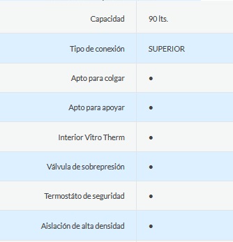 TERMOTANQUE ELÉCTRICO   90LTS - CONEXIÓN SUPERIOR - ORMAY [TQE 90]
