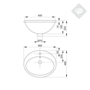 BACHA DE PORCELANA SOBREMESADA (56x48,5x21) - 1 AGUJERO PIAZZA [S105]