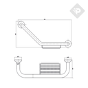 ACCESORIO AGARRADERA ANGULAR CON JABONERA CROMO PIAZZA [C5009]