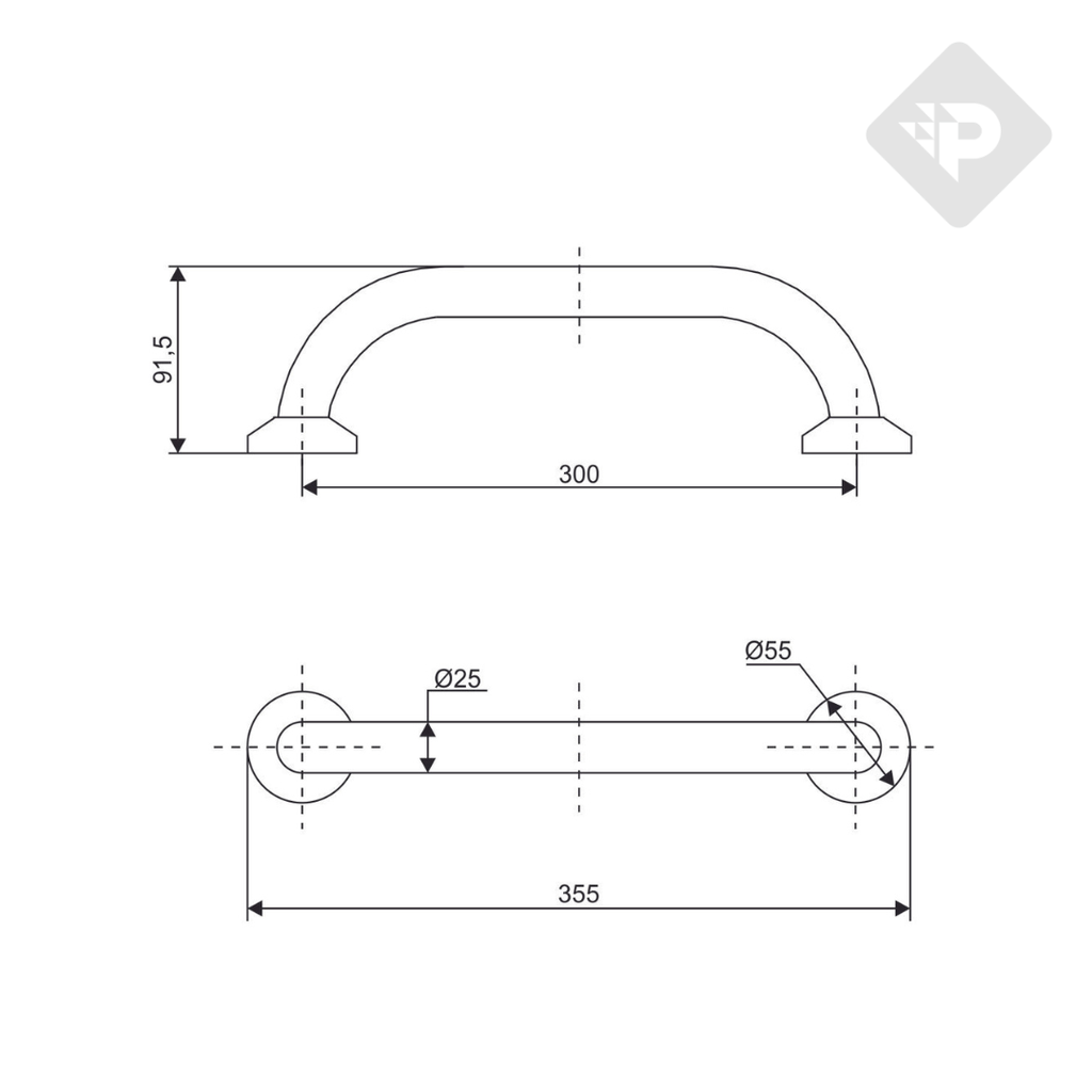 ACCESORIO AGARRADERA DE PARED CROMO PIAZZA [C5007]