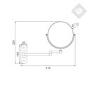 ACCESORIO ESPEJO EXTENSIBLE CROMO PIAZZA [C5004]