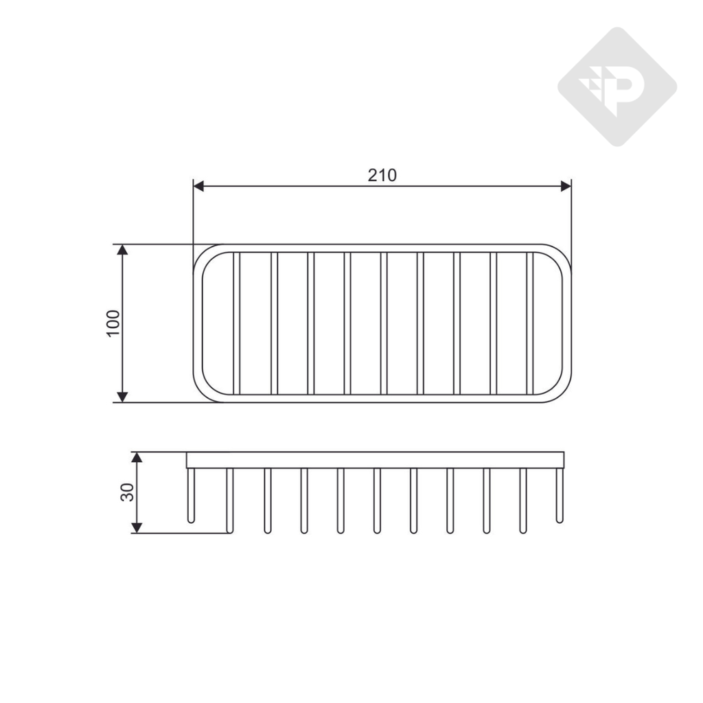 ACCESORIO ORGANIZADOR PEQUEÑO CROMO PIAZZA [C5014]