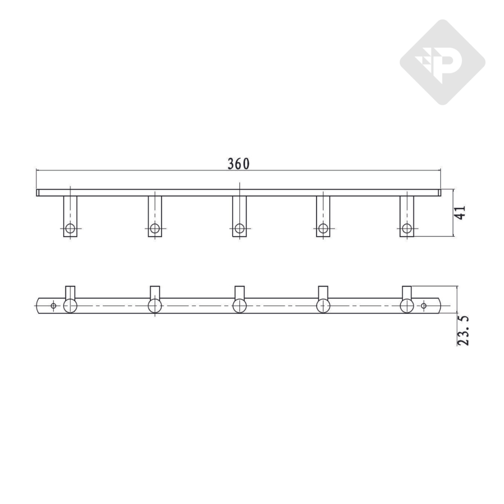 ACCESORIO PERCHERO QUINTUPLE CROMO PIAZZA [C5011]