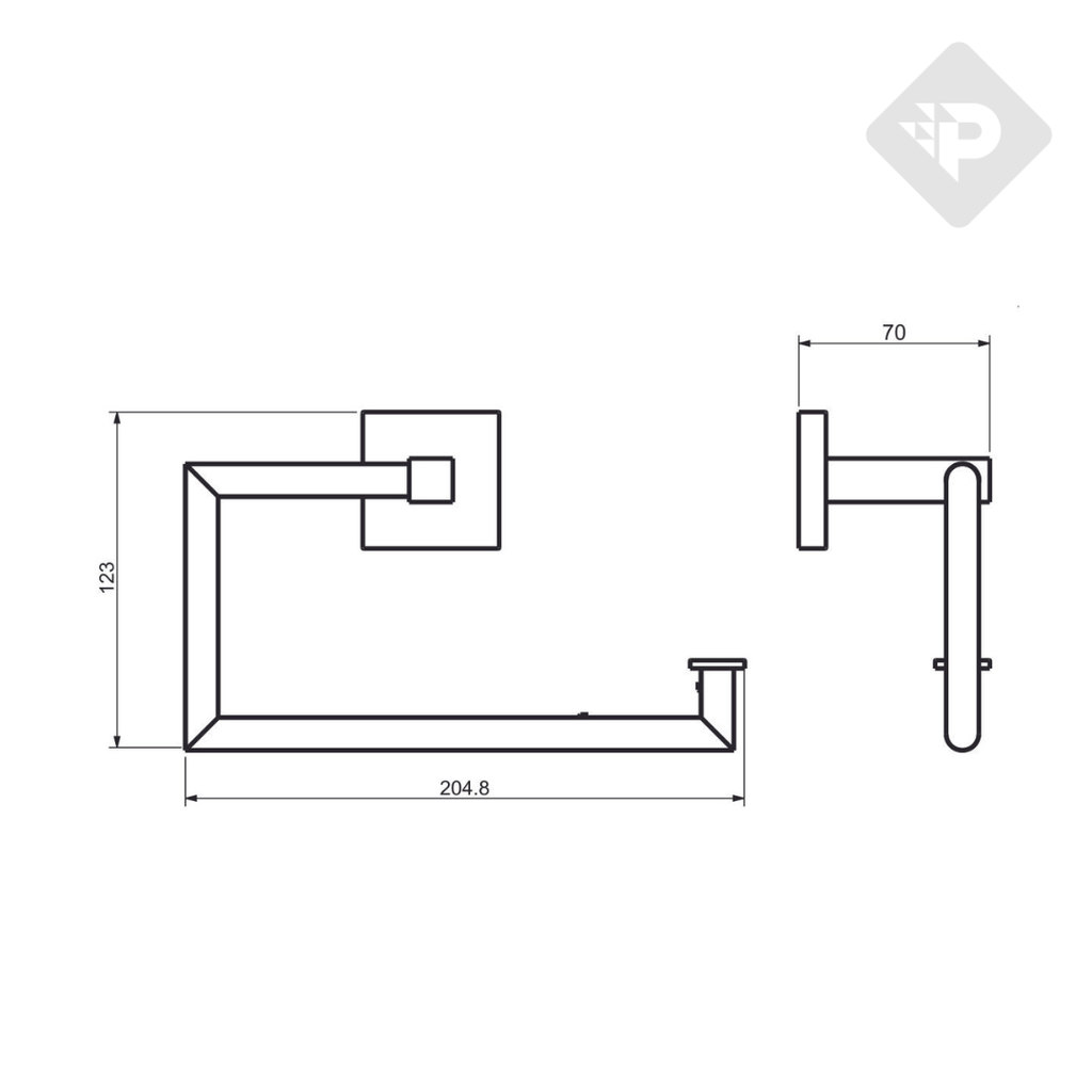 ACCESORIO UNIQUE TOALLERO ARO CROMO PIAZZA [72821]