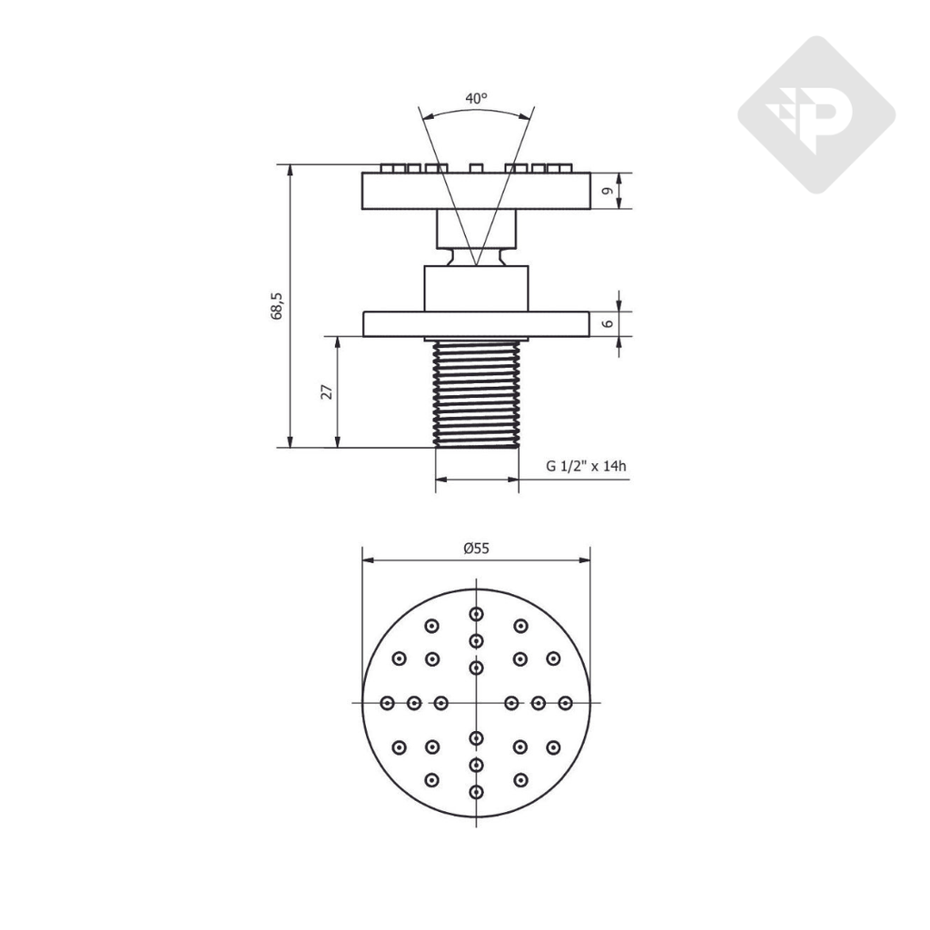 ACCESORIOS JETS METÁLICOS TERME DIRECCIONABLES x2 UNIDADES CROMADO - PIAZZA [54004]