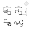 ACCESORIO PORTA CEPILLO GEOMETRY NEGRO -  HIDROMET [2811NEGR]