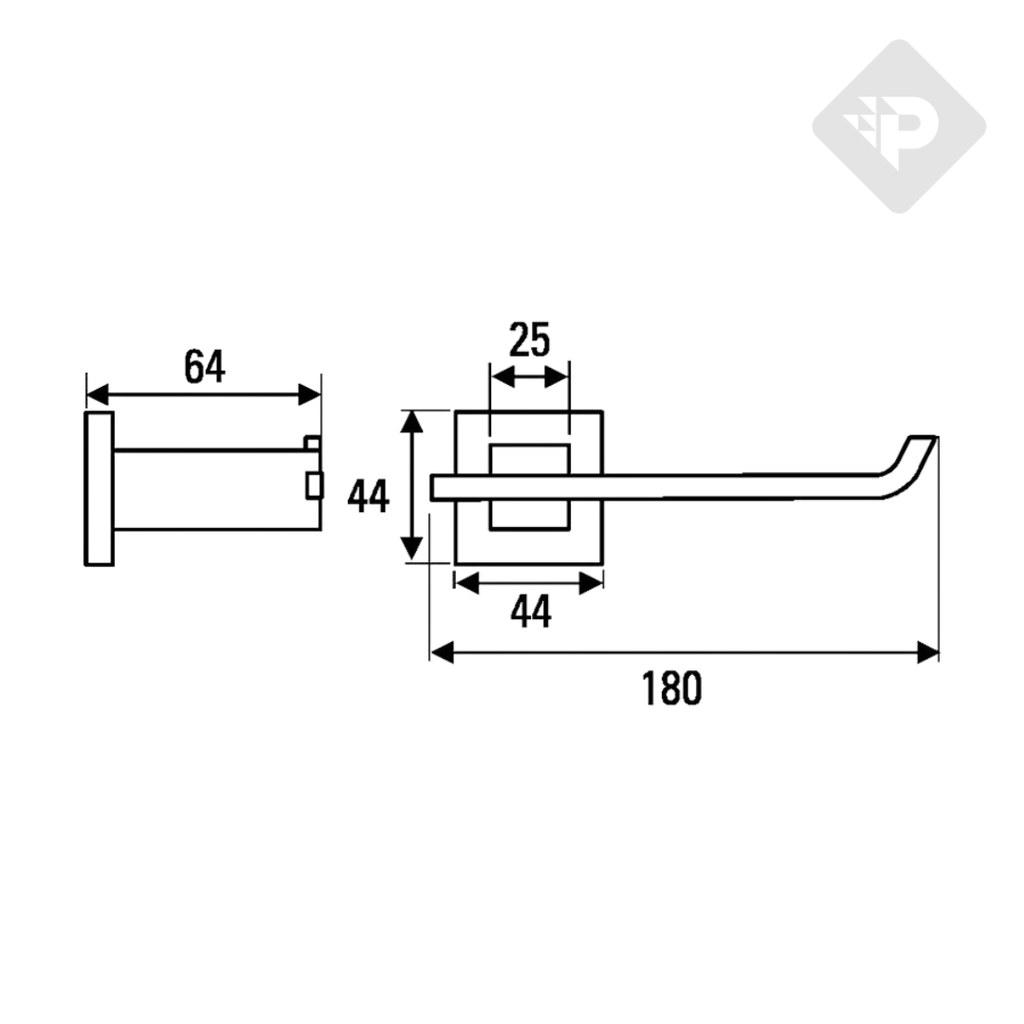 ACCESORIO PORTA ROLLO GEOMETRY NEGRO -  HIDROMET [2861NEGR]