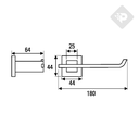 ACCESORIO PORTA ROLLO GEOMETRY NEGRO -  HIDROMET [2861NEGR]