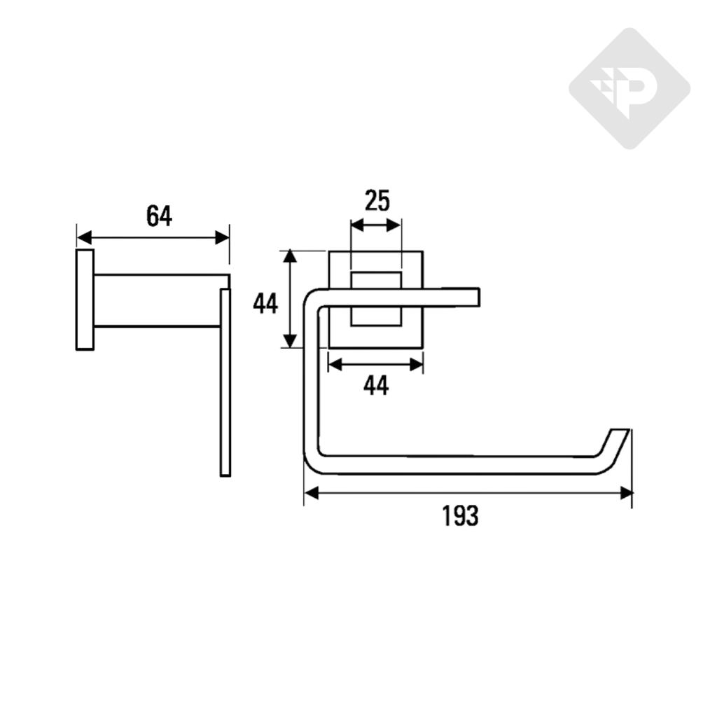 ACCESORIO TOALLERO ARGOLLA GEOMETRY CROMO -  HIDROMET [02843CRCR]
