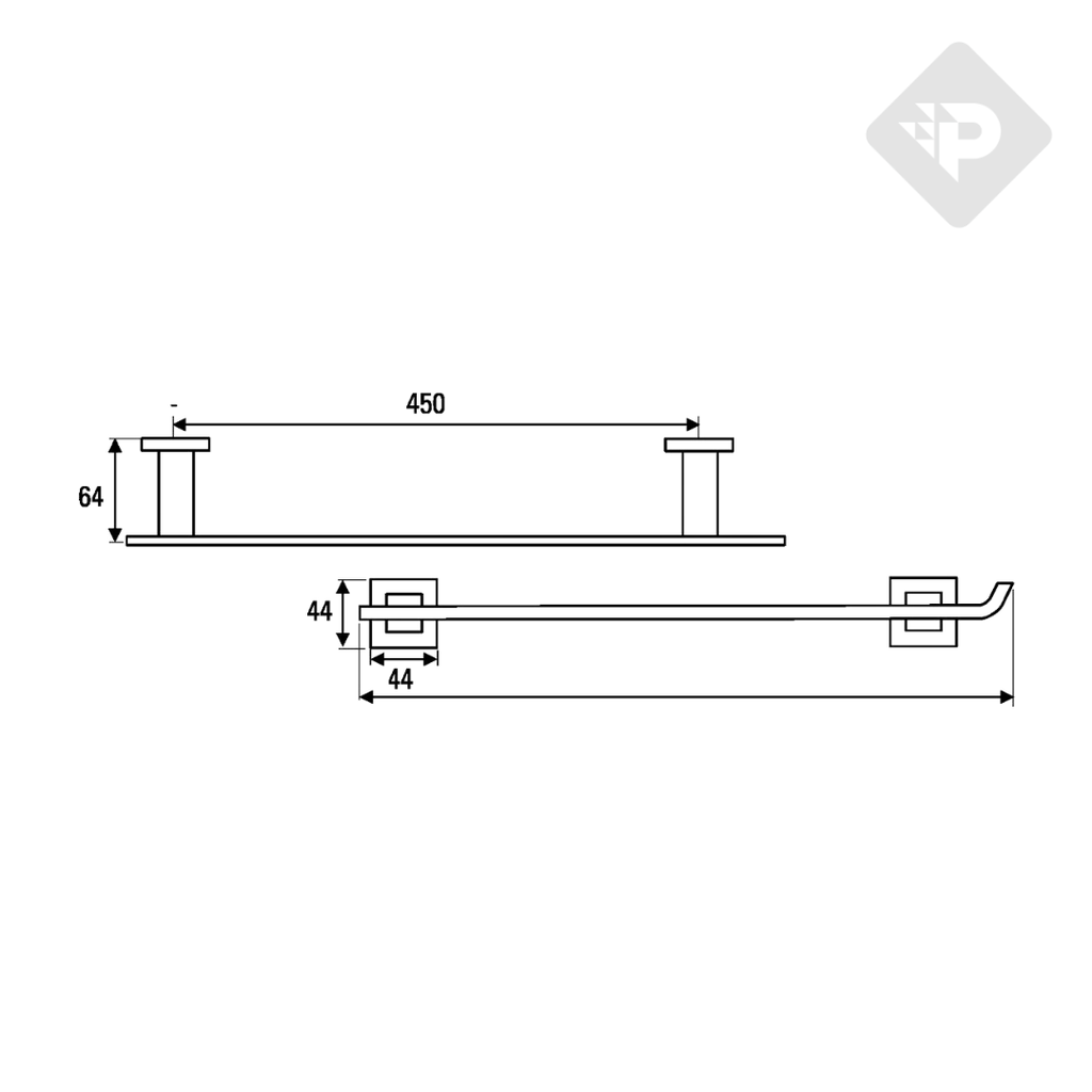 ACCESORIO TOALLERO BARRAL GEOMETRY BLANCO -  HIDROMET [2841BLBL]