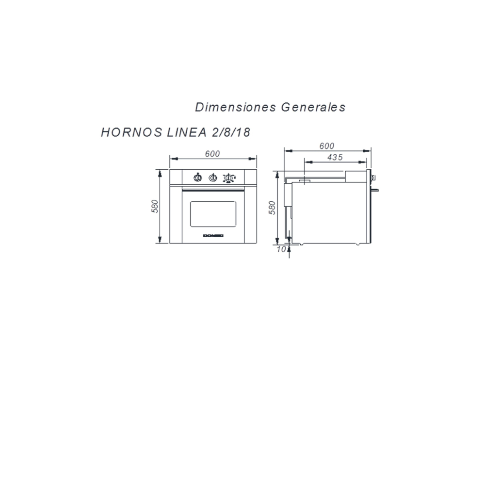 HORNO MULTIGAS CON GRILL ELÉCTRICO H18 - CON LUZ, TIMER DIGITAL, SPIEDO Y TERMOSTATO - 60CMX60CM - ESPEJADO - DOMEC [62214]