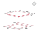 ANAFE DE INDUCCION DE 3 ZONAS CON DETECCION DE ZONAS Y BISEL FRONTAL NEGRO DE 60cm - NODOR [ISN6323BK]