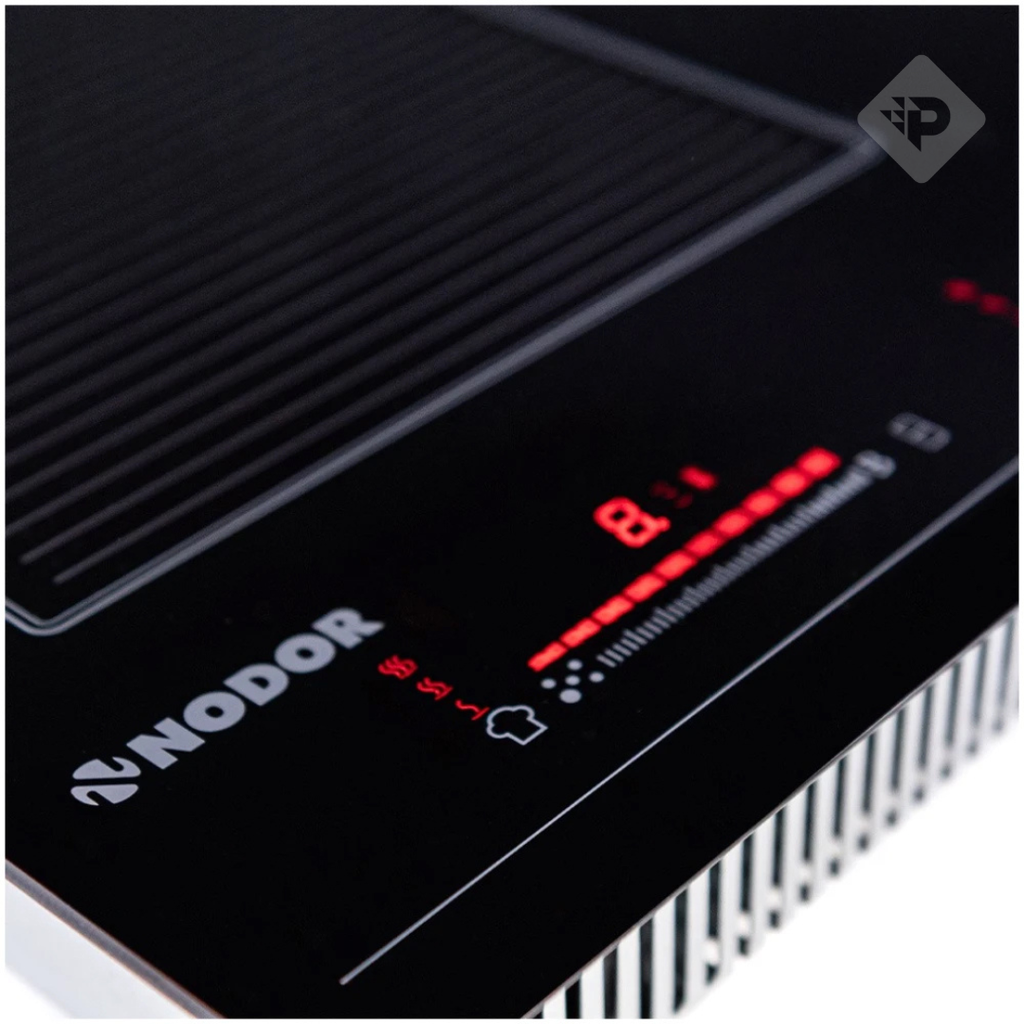 ANAFE DE INDUCCION DE 5 ZONAS CON DETECCION DE ZONAS Y BISEL FRONTAL NEGRO DE 90cm - NODOR [ISN9223BK]