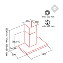 CAMPANA DE PARED DE 60 CM INOX Y NEGRO - NODOR [MIRAGE600BK]