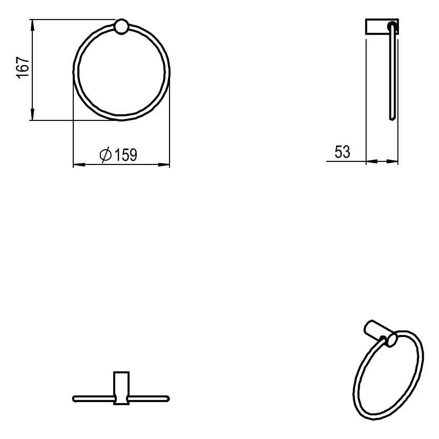 TOALLERO ARGOLLA FLY HIDROMTE - CROMO - 2 AÑOS DE GARANTIA