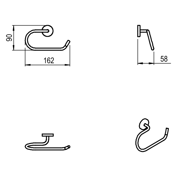 ACCESORIO PORTA ROLLO JET CROMO HIDROMET - 10 AÑOS DE GARANTÍA [03761CRCR]
