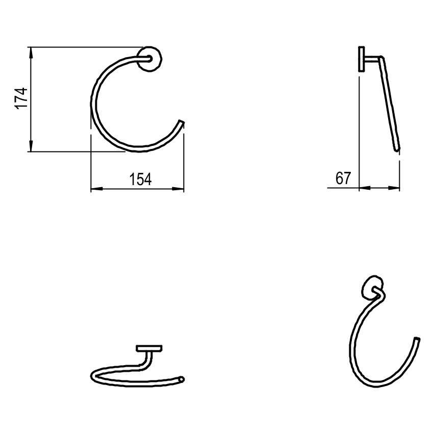 ACCESORIO TOALLERO ARGOLLA JET CROMO HIDROMET - 10 AÑOS DE GARANTÍA [03743CRCR]