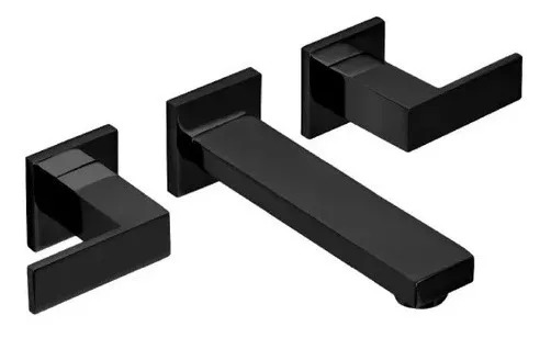 GRIFERÍA BICOMANDO LEVEL LAVATORIO DE PARED NEGRO - PIAZZA [21203NE]