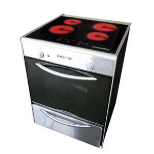 COCINA ELÉCTRICA CEVX 60CM VITROCERÁMICA 4 PUNTOS DE COCCIÓN TIMER GRILL CAJÓN PARRILLA CONTROL TOUCH ACERO INOXIDABLE - DOMEC [51068]