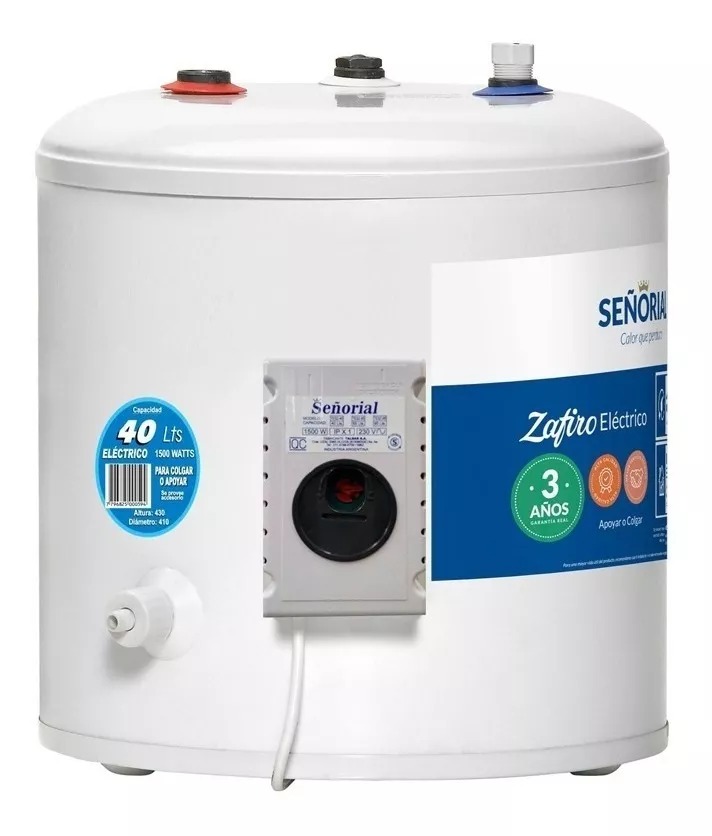 TERMOTANQUE ELÉCTRICO ZAFIRO 40l 230v PARA COLGAR CONEXCIÓN SUPERIOR - SEÑORIAL [TESZ-40]