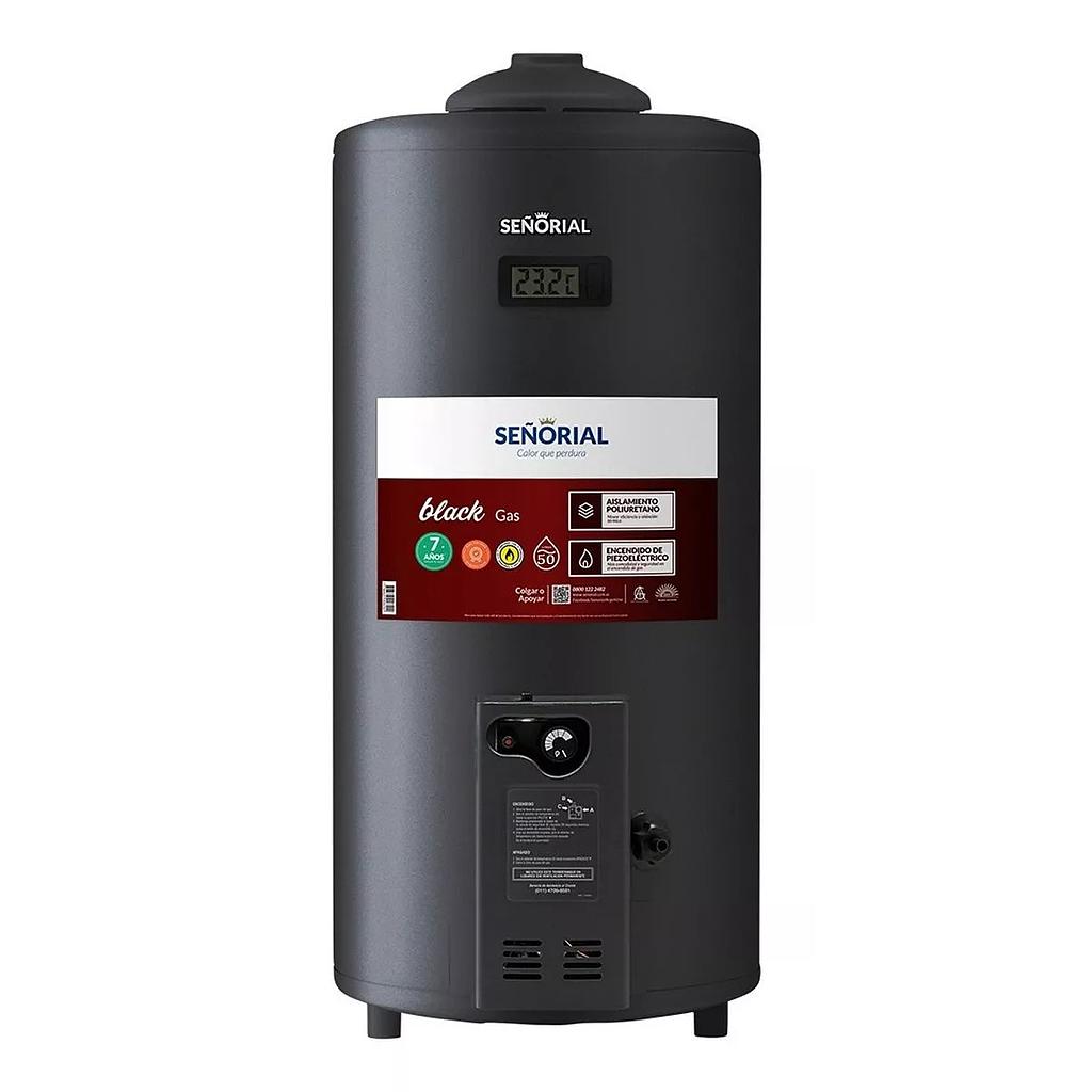 TERMOTANQUE MULTIGAS BLACK 75l PARA COLGAR/APOYAR CONEXIÓN SUPERIOR/INFERIOR - SEÑORIAL [TSBG-75]
