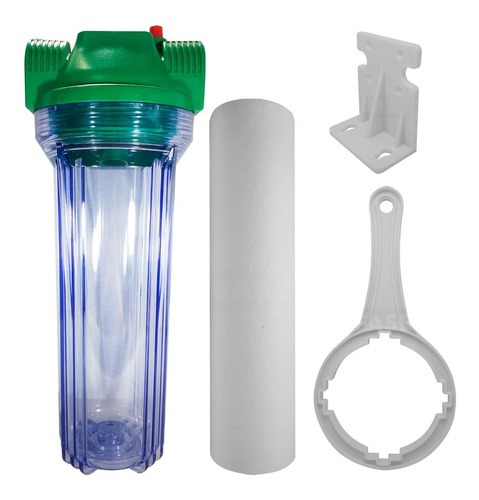 FILTRO 10" VERDE POLIPROPILENO - CON CARTUCHO CERAMICO - HIDROQUIL - PARA CAÑERIA - PARA SEDIMENTO