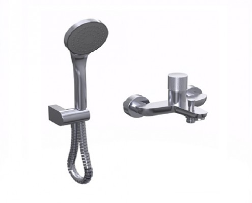 DUCHA EXTERIOR MONOCOMANDO CON TRANSFERENCIA TEXTURE CROMO - HIDROMET - 10 AÑOS DE GARANTÍA [9877CRCR]