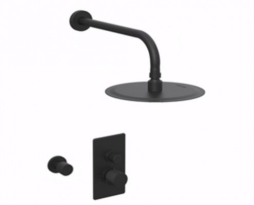 DUCHA DE 2 VIAS MONOCOMANDO CON LLUVIA , ESCOCESA Y DUCHADOR TEXTURE NEGRO - HIDROMET - 10 AÑOS DE GARANTÍA [9813NEGR]