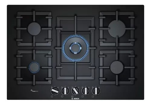 ANAFE A GAS 5 HORNALLAS NEGRO CON PARRILLAS DE HIERRO - BOSCH [PPQ7A6B90]