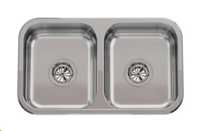 PILETA DOBLE CC 28 - SOPAPA 
AMERICANA -  ACERO 430 304 - JOHNSON [CC 28]