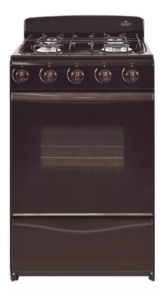 COCINA MULTIGAS 4 HORNALLAS CON REJILLAS ESMALTADAS - EFICIENCIA ENERGÉNITCA A+ - CRISTAL TEMPLADO - MARRON - ORMAY [PETIT MARRON]