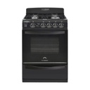 COCINA MULTIGAS 4 HORNALLAS CON REJILLAS DIVIDIDAS  - EFICIENCIA ENERGÉNITCA A+ - CRISTAL ESPEJADO - PARRILLA DESLIZANTE - LUZ - NEGRO - ORMAY [GALANT N]