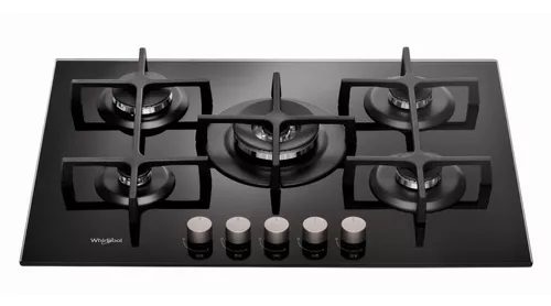 ANAFE EMPOTRABLE A GAS 5 HORNALLAS - VIDRIO TEMPLADO 73 CM - WHIRLPOOL [GOA7523NBAG]