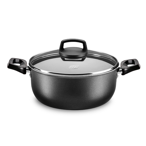 CACEROLA 24 CM GRAFITO CRISTAL ANTIADHERETE TAPA VIDRIO [866]