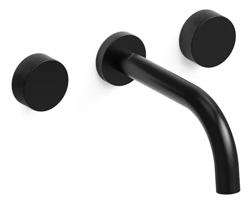 GRIFERÍA LAVATORIO BICOMANDO DE PARED TEXTURE NEGRA - HIDROMET [9890NEGR]