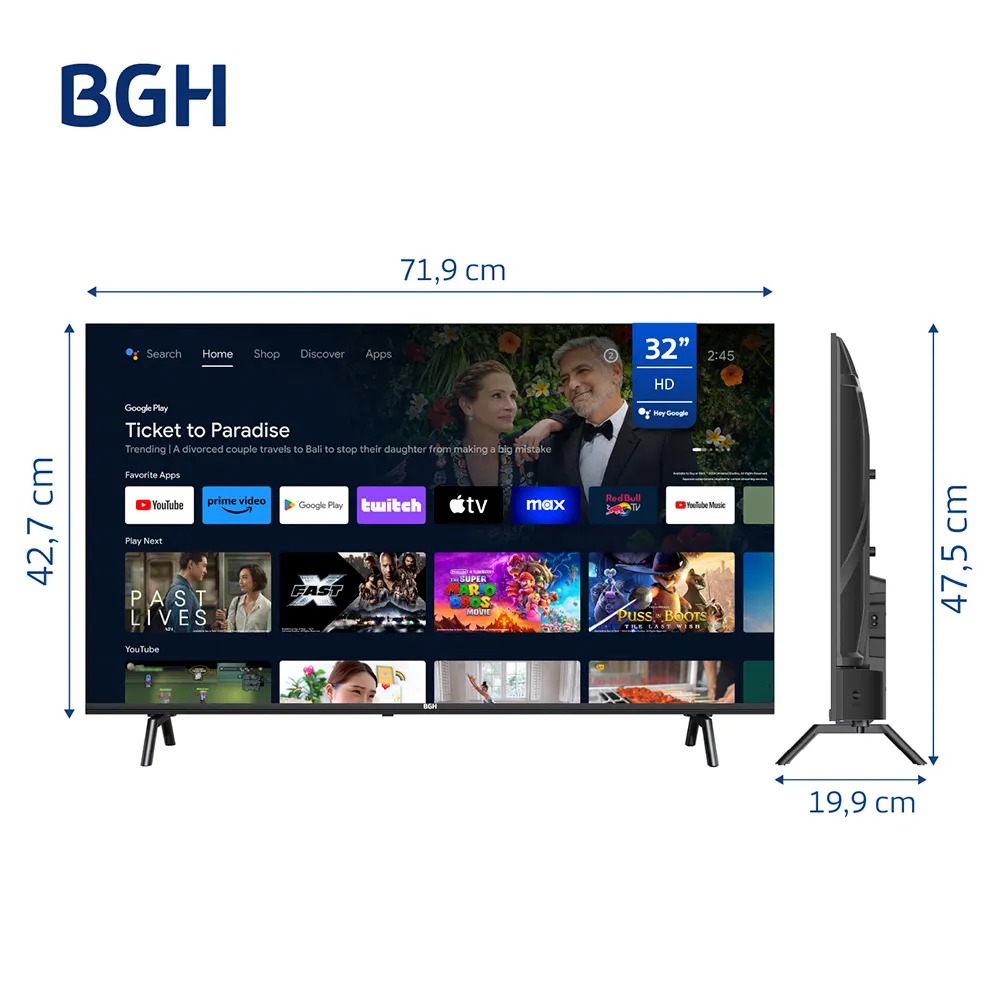 TELEVISOR LED 32" SMART HD ANDROID - BGH