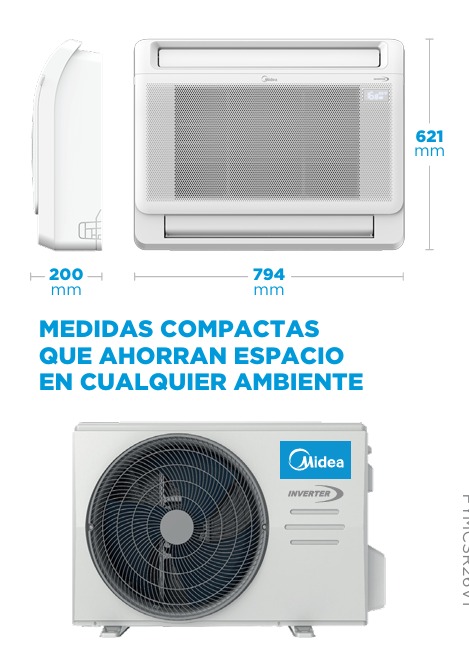KIT CONJUNTO CONSOLA MIDEA INVERTER SMART 3000 FR - R32 (RESIDENCIAL) [MFCIC-12H-N80M]