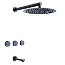 GRIFERÍA DUCHA BICOMANDO CON TRANSFERENCIA LUXURY NEGRO - HIDROMET - 10 AÑOS DE GARANTÍA [15008NEGR]