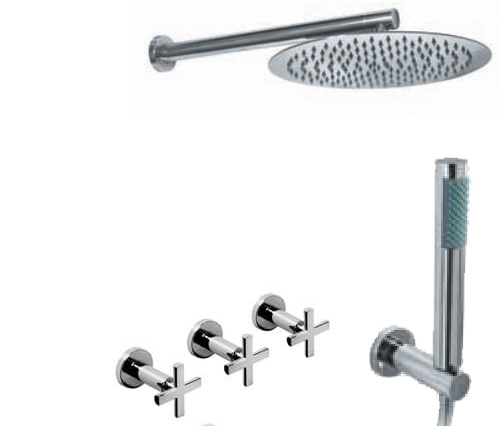 GRIFERÍA DUCHA 2 VIAS BICOMANDO CON TRANSFERENCIA Y DUCHADOR FLAT LEVER CROMO - HIDROMET - 10 AÑOS DE GARANTÍA [84165CRCR]