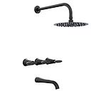 GRIFERÍA DUCHA BICOMANDO CON TRANSFERENCIA MOON NEGRO - HIDROMET - 10 AÑOS DE GARANTÍA [2908NEGR]