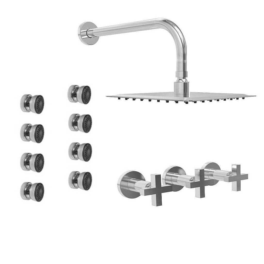 GRIFERÍA DUCHA 2 VIAS BICOMANDO CON ESCOCESA LOOK CRUZ CROMO - HIDROMET - 10 AÑOS DE GARANTÍA [31157CRCR]