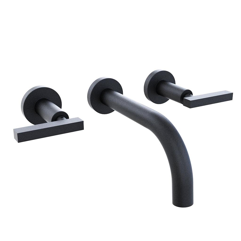 GRIFERÍA LAVATORIO DE PARED BICOMANDO LOOK LEVER NEGRO - HIDROMET - 10 AÑOS DE GARANTÍA [31190NEGR]